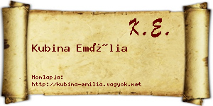 Kubina Emília névjegykártya